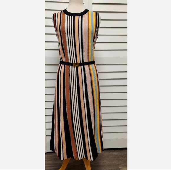 Tory Burch Multicolored Striped Sleeveless Sweater Dress. Large. EUC - Picture 5 of 12